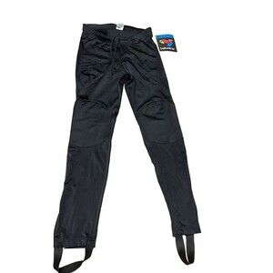 NWT Bellweather Adult Cycling Pants M Stirrups Black Ankle Zip Drawstring Waist